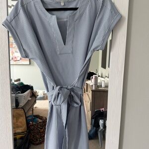 Vineyard Vines Blue and White Striped Midi Dress